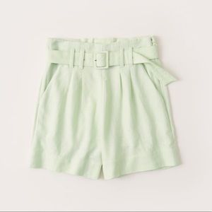 Abercrombie and Fitch ultra high rise light green shorts